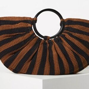 Anthropologie Slouchy Crochet Bag | Brown and Black